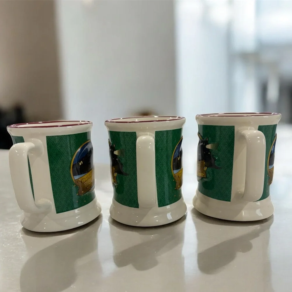Polar Express Believe Mug Set 3D‎ Relief Set of 3 Christmas Cocoa Cups